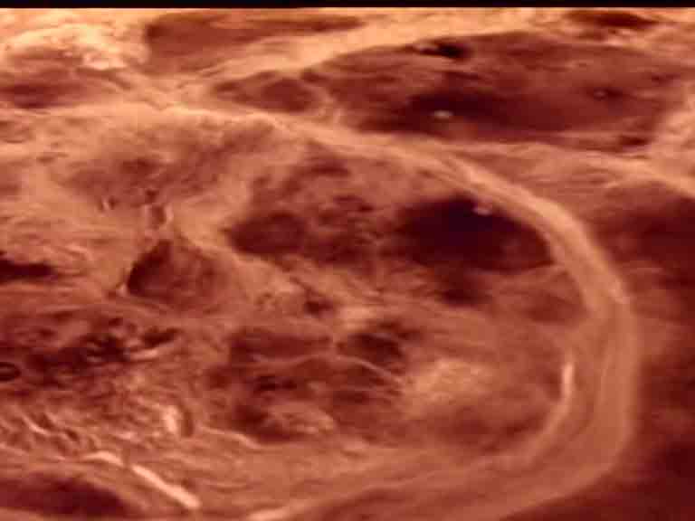 Поверхность Венеры. Изображение синтезировано на основе фото космического зонда Магеллан
