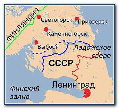 Карельский перешеек. Границы между СССР и Финляндией