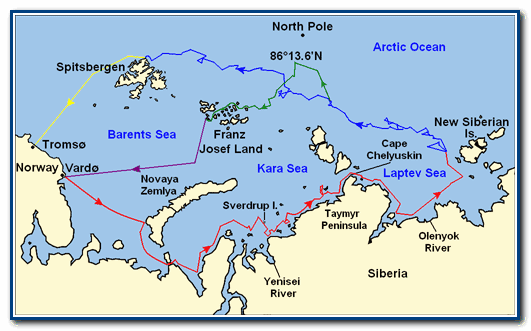Карта экспедиции Нансена 1893—1896 гг.
