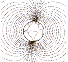 Симметричное магнитное поле Земли при отсутствии Солнца